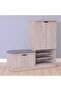 Alegra 23-Pair Shoe Cabinet With Seat-Light Brown L120xw40xh120cm - 4