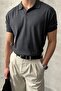 Men's Oversize Cotton Polo Neck Knitwear T-Shirt