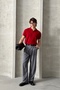 Men's Oversize Cotton Polo Neck Knitwear T-Shirt - 4