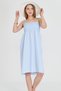 Women's Light Blue Straps Lace up Chest Gipe Elastic Mini Dress Arm-25Y 001047 - 2