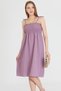 Women Lilac Straps Lace up Chest Gipe Elastic Mini Dress Arm-25Y 001047 - 2