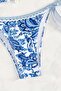 Blue Patterned Covered Bikini Set - 4