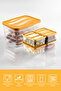 Set of 5 Freezer and Microwave Safe Refrigerator Organizer 1X(5 Liters) 4X(775 ml) Orange - 3