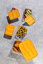 Set of 5 Freezer and Microwave Safe Refrigerator Organizer 1X(5 Liters) 4X(775 ml) Orange - 2