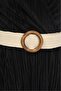 Patchouli Women's Wooden Buckle Elastic Raffia Weave Belt K-Ss20024 - 4