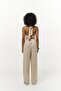 Ayshe Laced Beige Crop Pants Set - 5