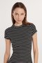 Women's Slim Fit Slim Fit Short Sleeve Crew Neck Striped Dress - 2