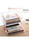 Acrylic Desk Organizer with Drawer, 2-Tier Paper Tray for Letter/A4 Paper, Home Office Supplies - 3