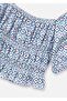 Girl's T-Shirt White-Blue 6025 - 4