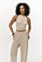 Ayshe Laced Beige Crop Pants Set - 6