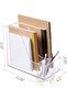 Acrylic File Organizer with Pencil Holder, Multi-Functional Clear Desk Organizer, 3 Compartments - 2