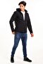 Winter Waterproof Hooded Zippered Men's Coat Black - 4