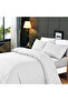 3-Piece Duvet Cover Set, 100% Cotton Stripe Sateen Fabric, White