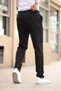 Buttonless Plain Fabric Black Jogger Pants - 3