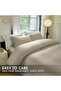 3-Piece Duvet Cover Set, 100% Cotton Stripe Sateen Fabric, Stone - 7