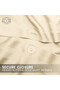 3-Piece Duvet Cover Set, 100% Cotton Stripe Sateen Fabric, Cream - 8