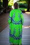 Front to Back Buttoned Pocketed Three Quarter Sleeve Extra Large Size Cotton Viscose Dress - 5