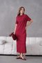 Polo Collar Short Sleeve Slit Relaxed Jersey Dress - 6