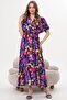 Double-Breasted Collar Dress with Glitter Waist - 4