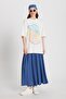 Women's Ecru Oversize Printed T-Shirt 29156 - 8