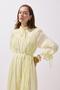 Odri Voile Crochet Long Dress Lemon Yellow - 2