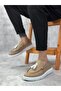 Laceless Linen Tasseled Men's Shoes Mustard (White Sole) - 2