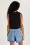 Women's Slim Fit Slim Fit 100% Cotton Crew Neck Plain Basic Black Crop Undershirt - 5