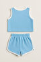 Boy's Towel Tennis Embroidered Top and Bottom Set - Blue (3-4 Years Old, 8-9 Years Old) - 3