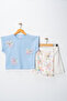 Floral Patterned Shorts Skirt 2-Piece Children's Set