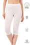Özkan 0458 Women's 95% Cotton Lycra Single Jersey Fabric Flexible Comfortable Soft Below Knee Capri Leggings