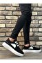 Laceless Elastic Casual Men's Shoes Black White (White Sole) - 2