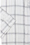 Men's Short Sleeve Shirt White Cotton Pcs Checked Pocketed Trend Summer Wide Cut - 5