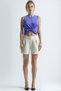 Purple Crew Neck Cotton Sleeveless Crop Women's T-Shirt Tiana S/L Top - 2