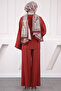 Burgundy Waist Tied Modal Kimono Pants Suit - 3