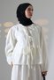 Women's 100% Cotton Modal White Shirt Skirt Hijab Suit - 4