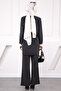 Black Collar Detailed Tunic Trousers Suit - 2