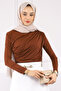 Brown Draped Front Sandy Blouse