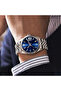 Men's Silver Color Blue Dial Analog Wristwatch with Calendar - 2