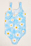 Girls' Swimsuit Blue White Daisy Pattern Comfortable Quick Dry Swimsuit Sea Pool Beach Swimsuit - 6