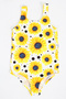 Girls' Swimsuit Yellow Sunflower Pattern Comfortable Quick Dry Swimsuit Sea Pool Beach Swimsuit - 5