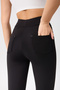 Black High Waist Flared Leg Pocket Diver Pants Leggings - 4