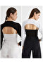 Zero Collar Crop Oversleeve Hijab Inside Worn Long Sleeve Neck Collar Crew Neck 2 Pack Black White - 4