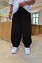 Winter Leg Detail Detailed Inside Fleece-Lined Cotton Wide Leg Loose Fit Baggy O Oversized Sweatpants - 4