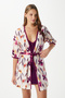 Women's Mary Plum Flower Pattern Dressing Gown Nightgown Double Pajama Set - 2