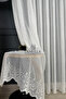 Lineart Skirt Patterned Modern Line Detailed White Knitted Tulle Curtain |   New Season (1X3 Dense Pleat Stitched) - 7