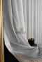 Lineart Skirt Patterned Modern Line Detailed White Knitted Tulle Curtain |   New Season (1X3 Dense Pleat Stitched) - 6