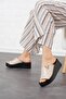 Nessef Buckle Thick Sole Wedge Heeled Genuine Leather Women's Slippers Silver