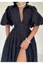 Rochie neagră plisată pentru balcon - 3
