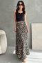 WOMEN'S LEOPARD PRINT LONG BOUCLE SKIRT