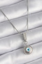 316L Steel Silver Color Zircon Stone Evil Eye Bead Model Women's Necklace